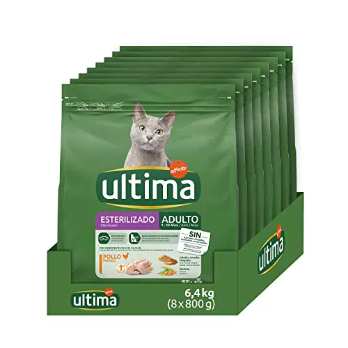 Ultima Cibo per Gatti Sterilizzati Adulto con Pollo: Pack 8 x 800g - Total 6