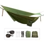 Ultrasport Amaca 3 in 1 da usare tra gli alberi, set amaca incl. zanzariera, telone e borse da trasporto