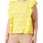 United Colors of Benetton Blusa 5PQYD101D Camicia, Giallo 102