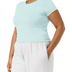 Urban Classics Maglia Elasticizzata da Donna in Jersey Cropped T-Shirt