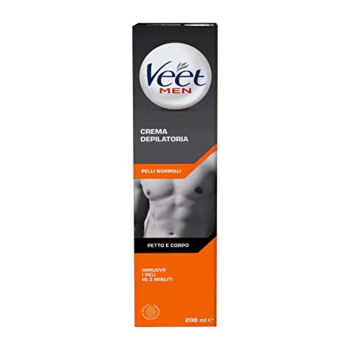 Veet Men, Crema Depilatoria Uomo, Pelli Normali, 200 ml