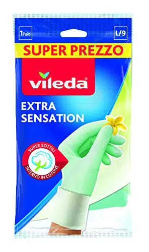 Vileda Extra Sensation Guanti Molto Sensibili e Felpati All'Interno in Cotone