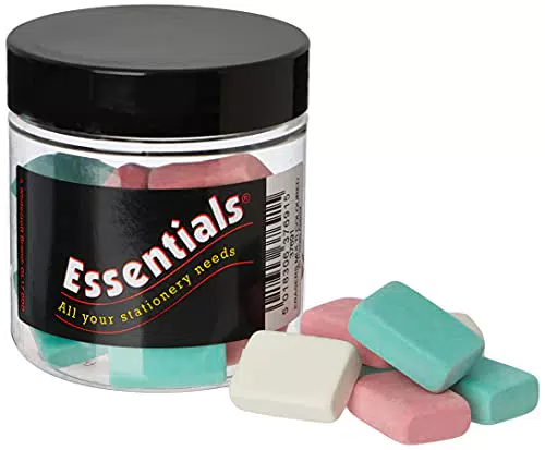 WHITECROFT PENCIL ERASER TUB 25 AST PK25