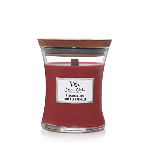 Woodwick Hourglass Candela Profumata Media Con Stoppino Scoppiettante, cannella