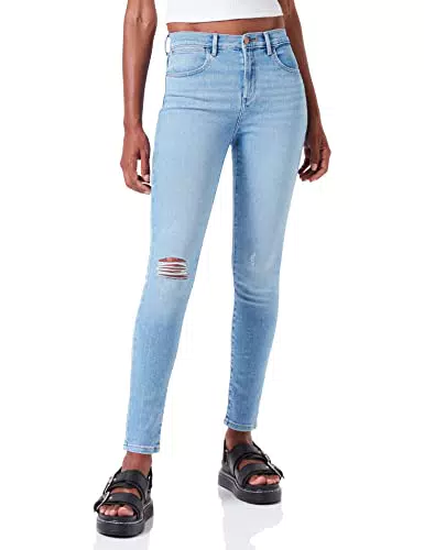 Wrangler High Rise Skinny Jeans, Blu, Donna