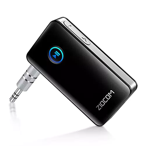 ZIOCOM Adattatore Bluetooth AUX per auto, ricevitore musicale Bluetooth 5.0 per auto/sistema stereo domestico/cuffie cablate