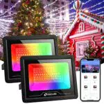 ZOESURE Faretto LED da Esterno RGB Bluetooth APP Smart Control 50W 2 Pack Faretto LED RGB