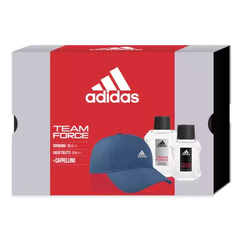 Adidas, Confezione Regalo Uomo Team Force, Profumo Uomo 50 ml e Dopobarba 100 ml