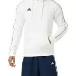 Adidas Core 18, Felpa con Cappuccio, Bianco