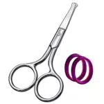 Aftren Forbici per peli del naso Punta tonda professionale Acciaio inossidabile Indolore Naso e forbici per le orecchie Tagliare le sopracciglia Baffi Ciglia Grooming
