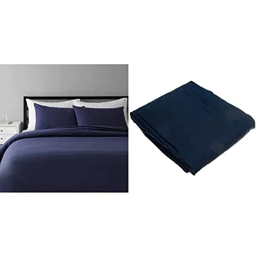 Amazon Basics Set copripiumino in flanella 230 x 220 cm/50 x 80 cm x 2