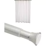 Amazon Basics Shower curtain rod and shower curtain