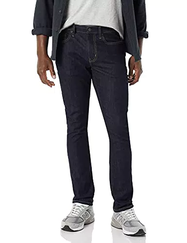 Amazon Essentials Jeans elasticizzati a vita alta vestibilità attillata Uomolavato