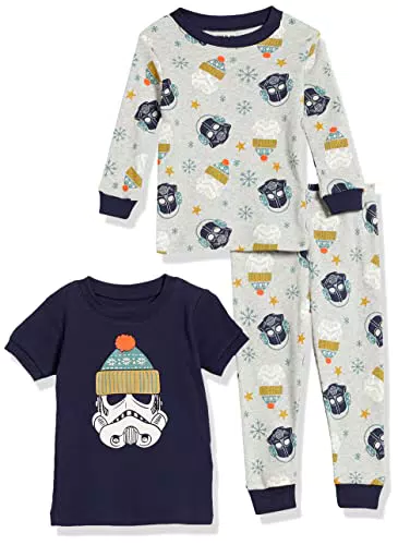 Amazon Essentials Kids' Disney Marvel Snug-Fit Cotton Pajamas Pajama-Setstar Wars Inverno