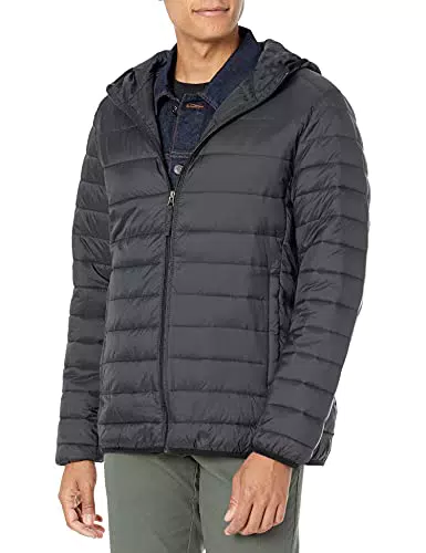Amazon Essentials Piumino Leggero con Cappuccio Impermeabile e Ripiegabile Uomo