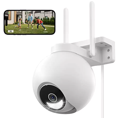 AOOGITF 2K Telecamera Wi-Fi Esterno, 1296P PTZ Telecamera Sorveglianza Esterno con Visione Notturna a Colori