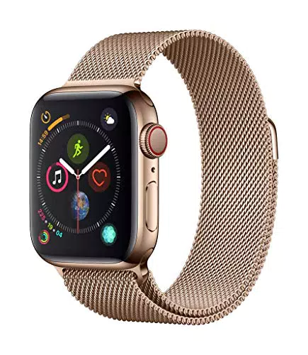 Apple Watch Series 4 Cassa 40 mm in Acciaio Inossidabile Color Oro e Loop in Maglia Milanese Color Oro