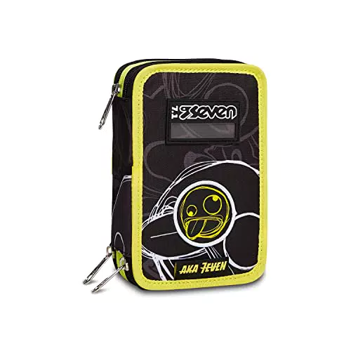 Astuccio SEVEN 3 ZIP - AKA 7EVENulticolore - Portapenne Scuola Multiscomparto - Attrezzato