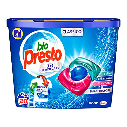 Bio Presto Power Caps Classico, Confezione Da 20 Lavaggi