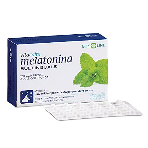 BIOS LINE VitaCalm Melatonina Sublinguale, Integratore alimentare per prendere sonno più velocemente