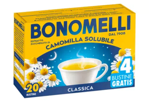 Bonomelli Camomilla Solubile Classica 20 bustine, Concentrato Estratto da Fiori Selezionati