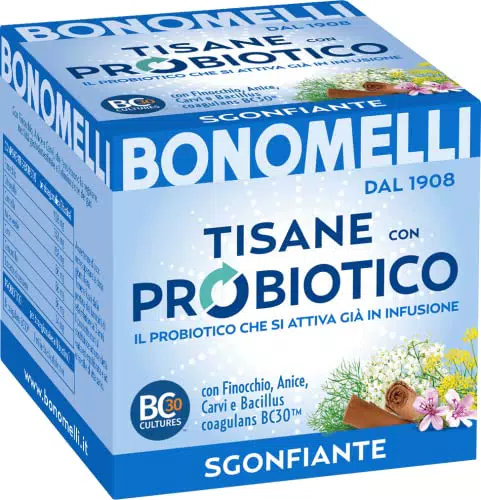 Bonomelli Tisana Probiotica Sgonfiante, Confezione da 10 Filtri