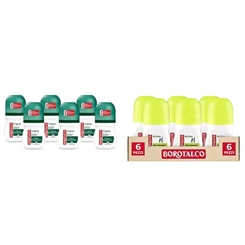 Borotalco, Deodorante Roll-On Original con Microtalco, 6 Flaconi