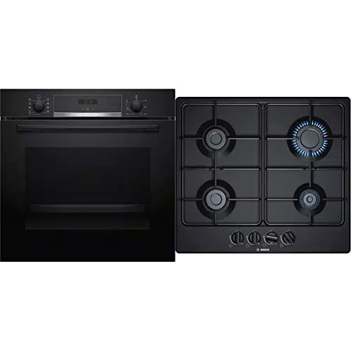 Bosch Elettrodomestici HBA534BB0 Forno, 71 Litri, Acciaio Inossidabile & PGP6B6B80 Serie 4