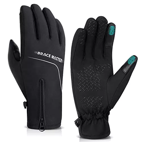 Brace Master Guanti Invernali Impermeabili, Guanti Ciclismo Touchscreen Caldi Antivento