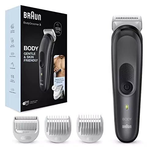Braun Body Groomer 3 Rasoio Elettrico Corpo Uomo, Accessori Inclusiama in Metallo