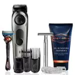 Braun BT5265 Regolabarba Uomo Tagliacapelliame di Lunga Durata Progettato per Durare il Doppio + Gel da Rasatura Trasparente + Rasoio di Sicurezza Uomo + 5 Lamette di Ricarica a Doppio Taglio