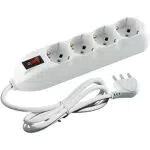 BTicino 3680DB Ciabatta Multipresa Poker, 4 Prese Universali e Interruttore Luminoso