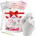 CALCHI ARTISTICI Kit XL Calco Mani Coppia 3D con Gesso e Alginato per Adulti e Bambini Idea Regalo