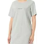 Calvin Klein Camicia S/S Maglia Lunga da Notte, Grey Heather