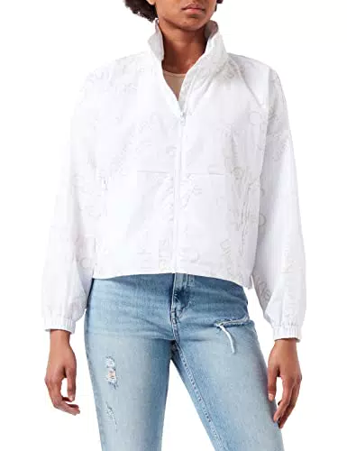 Calvin Klein Jeans Packable Crinkle Windbreaker Giaccaogo AOP Bright White