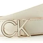 Calvin Klein RE-Lock SAFF CK 3CM Belt RIBLOCCARE, Ecru