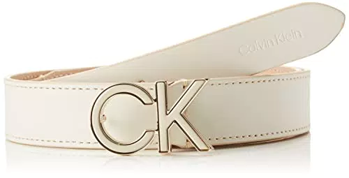Calvin Klein RE-Lock SAFF CK 3CM Belt RIBLOCCARE, Ecru
