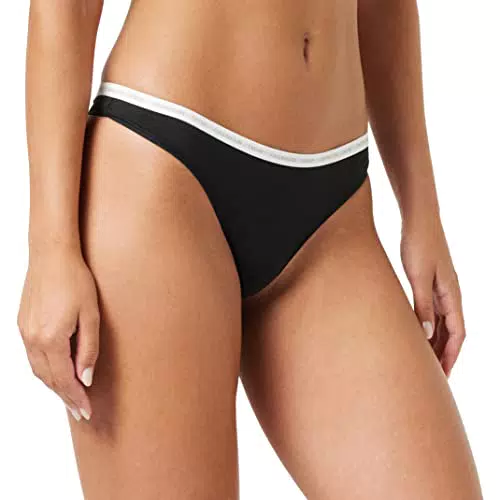 Calvin Klein Thong 2Pk CK One Slip a Tanga, Black/Black Donna