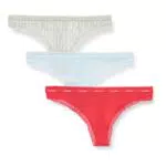 Calvin Klein Thong 3Pk, Blue/Morse Strip_Rich Clay/Rose Donna