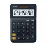 CASIO - Calcolatrice da tavolo MS-8E, 8 cifre, funzione di conversione valute e tasto correzione ultima cifra. Alimentazione combinata