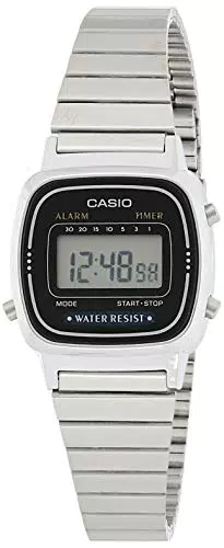 Casio Orologio da polso digitale da donna in acciaio inossidabile LA670W