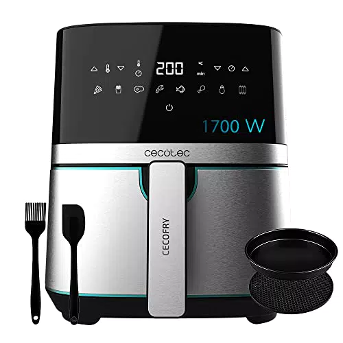 Cecotec Friggitrice ad Aria calda 5, 5 L Cecofry Full Inox Pro 5500 con Accessori. 1700 W