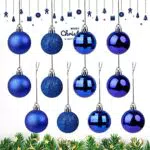 CHSEROK 12 Pezzi Palle Albero di Natale, Palle Natale Blu