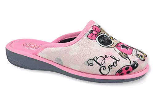 CIABATTA art.6390P BAMBINA INVERNALE CON TESSUTO GLITTERATO GUFETTAUOLA ANTISCIVOLO E PLANTARE IN SOFFICE VELLUTO