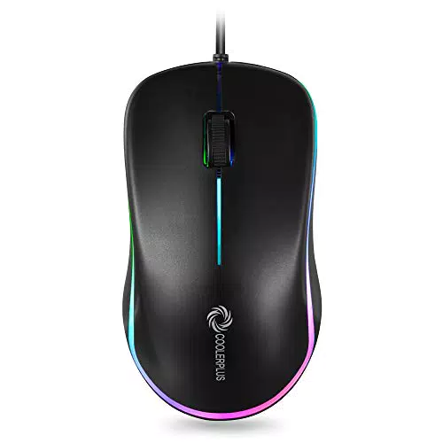 Coolerplus FC1B Optical Wired Mouse con facile clic per ufficio e casa