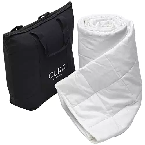 Cura Pearl Classic Coperta ponderata 150x210 3kg - Coperta Antistress - Coperta pesante per un sonno profondo e un riposo migliore - Coperta cotone ponderata 100% - Weighted blanket