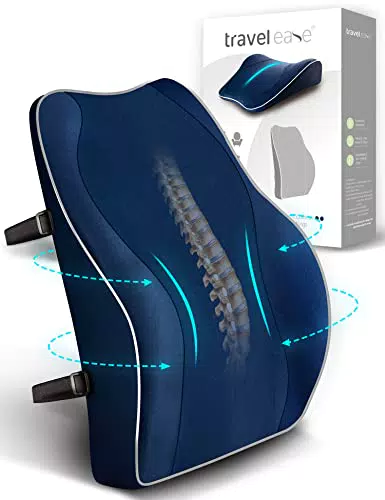 Cuscino di supporto lombare ergonomico, cuscino di supporto per la schiena in memory foam TRAVELEASE per sedie da ufficio con rivestimento antistatico e delicato sulla pelle per il comfort
