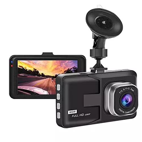 Dash Cam Telecamera Auto 720P Telecamera Per Auto 3 Pollici 120° Wide con Sensore Movimentoensore Parcheggio