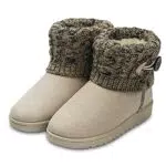 Donna Stivali da Neve Boots Lavoro A Maglia Beige