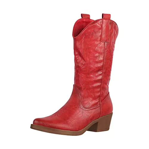 Elara Stivali da Cowboy Donna Motociclista Chunkyrayan 301-A32P Rot-41